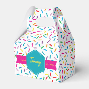 Colourful Rainbow Sprinkles Birthday Party Favour Box
