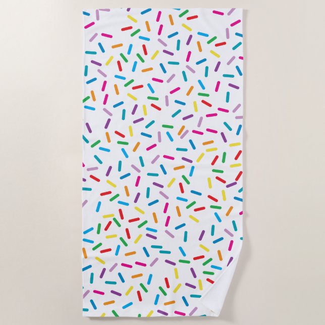 Colourful Rainbow Sprinkles Pattern Beach Towel (Front)