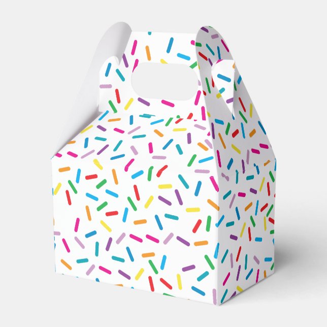 Colourful Rainbow Sprinkles Pattern Favour Box (Front Side)