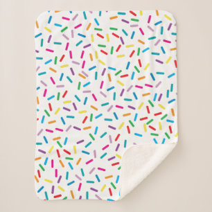 Colourful Rainbow Sprinkles Pattern Sherpa Blanket
