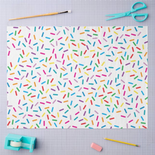 Colourful Rainbow Sprinkles Pattern Tissue Paper (Craft)