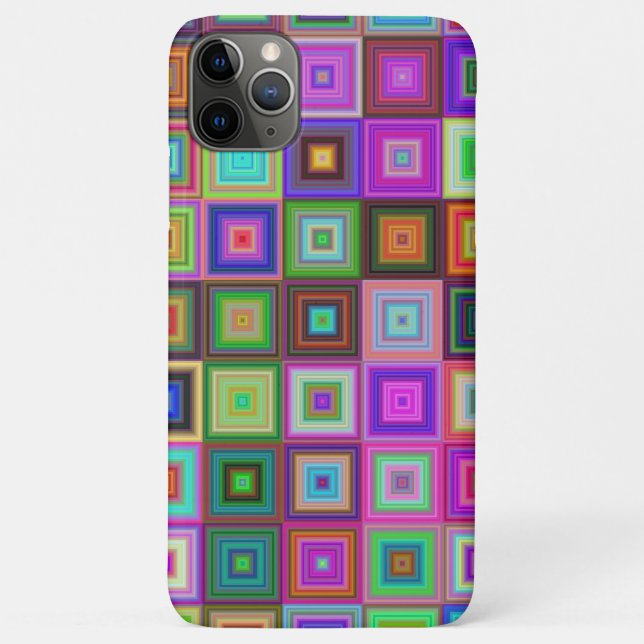 colourful rainbow squares phone case (Back)