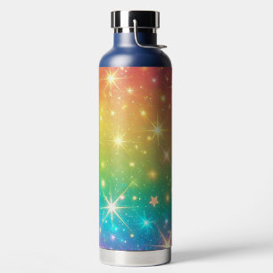 Colourful Rainbow star space Water Bottle