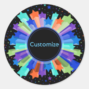 Colourful Rainbow Starburst Stickers