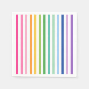 Colourful Rainbow Stripe Party Napkins