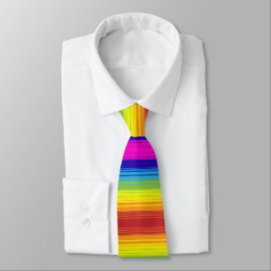 Colourful Rainbow Stripes art pattern background Tie