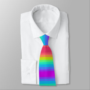 Colourful Rainbow Stripes art pattern background Tie