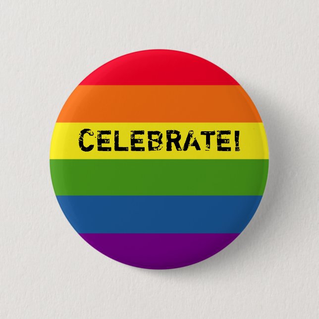 Colourful Rainbow Stripes Celebration 6 Cm Round Badge (Front)