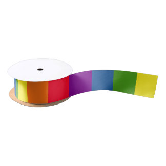 Colourful Rainbow Stripes Celebration Satin Ribbon