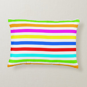 Colourful Rainbow Stripes  Decorative Cushion