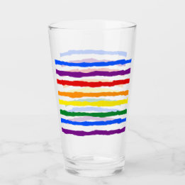 Colourful Rainbow Stripes Glass