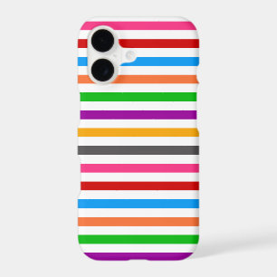 Colourful Rainbow Stripes Lines Design - White