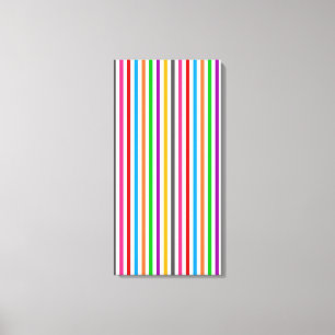 Colourful Rainbow Stripes Lines Design - White Canvas Print