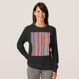 Colourful Rainbow Stripes Lines Design - White T-Shirt
