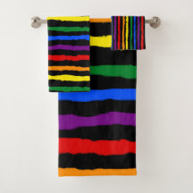 Colourful Rainbow Stripes on Custom Background