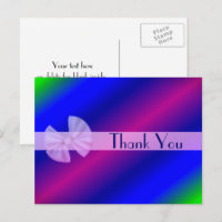 Colourful Rainbow Stripes Thank You Postcard