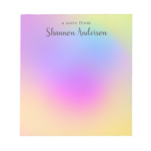 Colourful rainbow style abstract pattern notepad (Front)