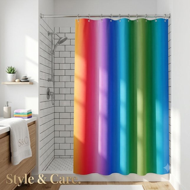 Colourful Rainbow Stylish Shower Curtain for Bathr (Colorful Rainbow Stylish Shower Curtain for Bathroom)