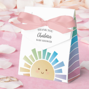 Colourful Rainbow Sunshine Baby Shower Thank You Favour Box
