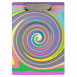 Colourful rainbow swirl pattern clipboard