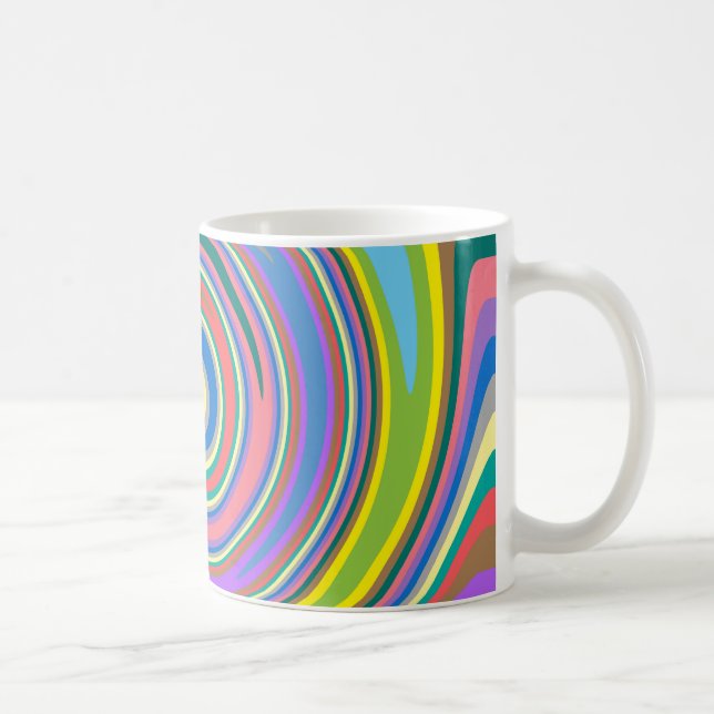 Colourful rainbow swirl pattern coffee mug (Right)