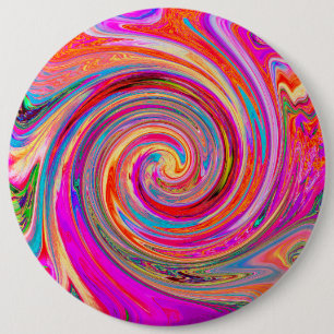 Colourful Rainbow Swirl Retro Abstract Design 6 Cm Round Badge