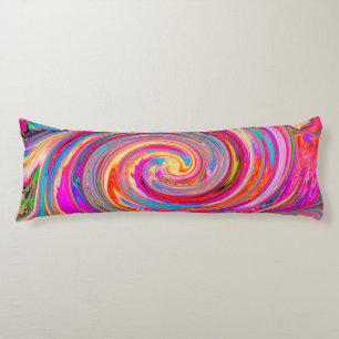 Colourful Rainbow Swirl Retro Abstract Design Body Cushion