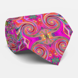 Colourful Rainbow Swirl Retro Abstract Design Tie
