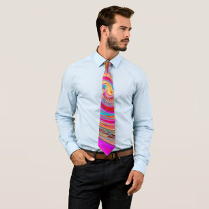 Colourful Rainbow Swirl Retro Abstract Design Tie