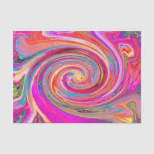 Colourful Rainbow Swirl Retro Abstract Design Tissue Paper
