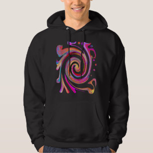 Colourful Rainbow Swirl Retro Abstract Groovy Desi Hoodie