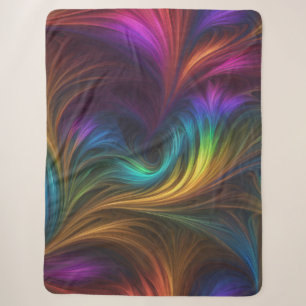 Colourful Rainbow Swirl Sherpa Blanket