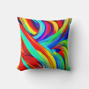Colourful Rainbow Swirls 1108 Cushion