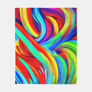 Colourful Rainbow Swirls 1108 Fleece Blanket