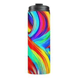 Colourful Rainbow Swirls 1108 Thermal Tumbler