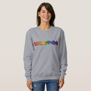 Colourful Rainbow Text Hearts Valentine Sweatshirt