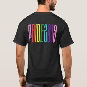 Colourful Rainbow Text LGBTQ Gay Pride 2019 T-Shirt