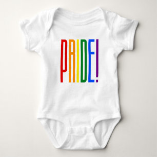 Colourful Rainbow Text LGBTQ Gay Pride LGBT Baby Bodysuit
