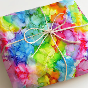 Colourful Rainbow Tie Dye Ink Tissue Paper
