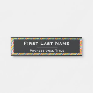 Colourful Rainbow Tie Dye Office Door Sign