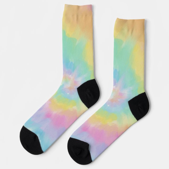 Colourful Rainbow Tie Dye Pattern Socks (Left)