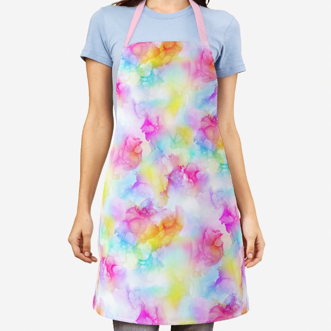 Colourful Rainbow Tie Dye Watercolor Ink Apron (Creator Uploaded)