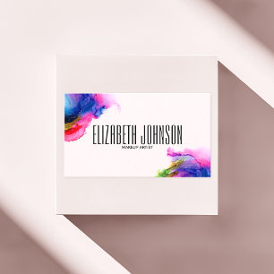 Colourful Rainbow Trendy Modern Elegant Abstract Business Card
