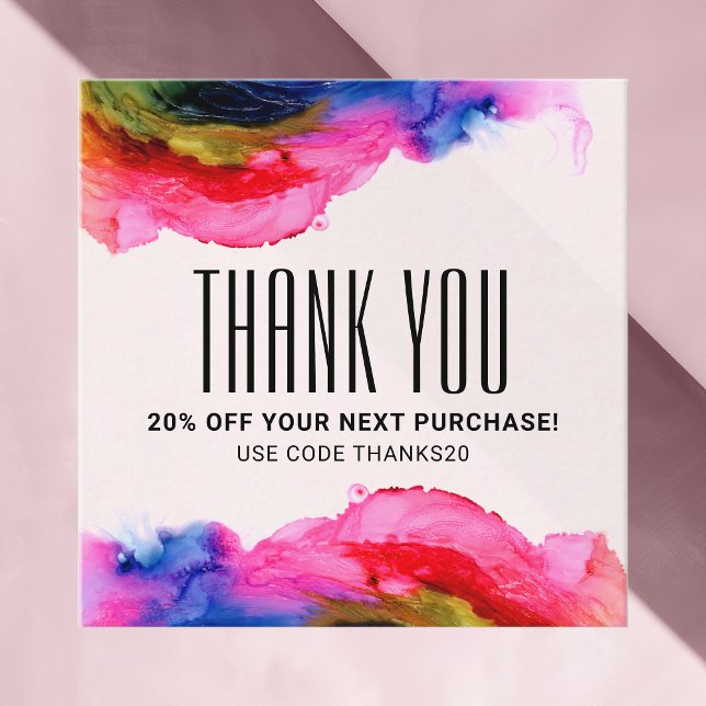 Colourful Rainbow Trendy Modern Elegant Abstract Discount Card (Creator Uploaded)