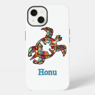 Colourful Rainbow Tribal Hawaiian Sea Turtle iPhone 13 Case