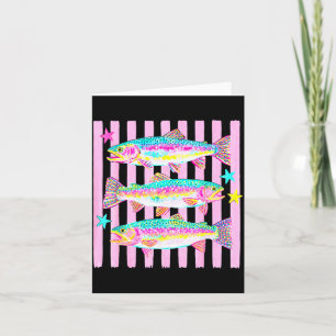 Colourful rainbow trout preppy summer lake life card