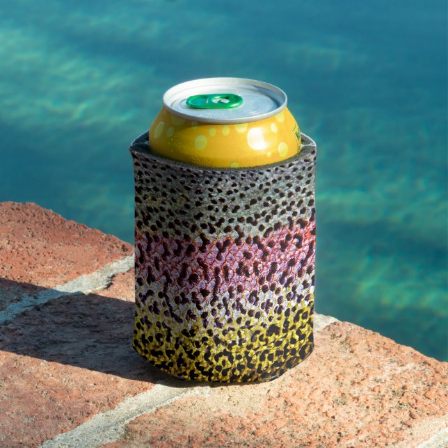 Colourful Rainbow Trout Scale Texture Look Pattern Can Cooler (In Situ Pool)