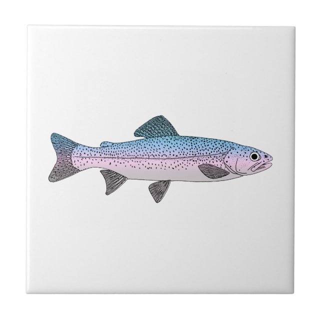 Colourful Rainbow Trout Tile (Front)
