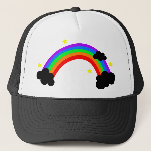 Colourful rainbow trucker hat (Front)