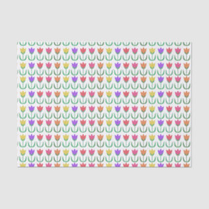 Colourful Rainbow Tulips, Spring Flowers Tissue Paper